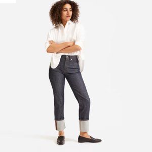 Everlane Super Straight Jean, 28, Cuffed Indigo